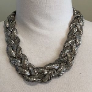 Silver chunky braided necklace